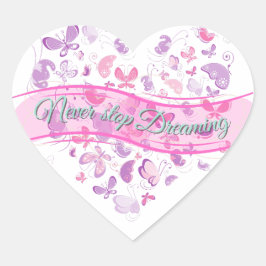 Adesivo Coração Lindas Borboletas