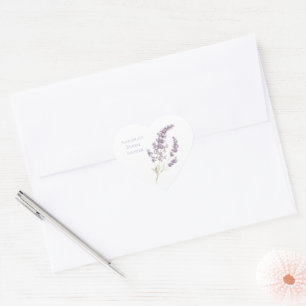 Adesivo Coração Lindo Chuveiro de Noiva Floral Lavanda