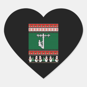 Adesivo Coração Lineman Ugly Christmas Sweater