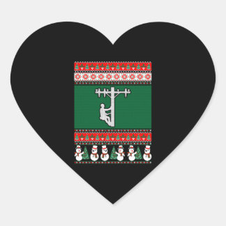 Adesivo Coração Lineman Ugly Christmas Sweater