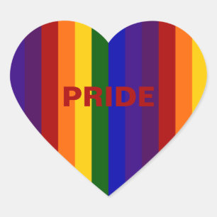 Adesivo Coração Listras do arco-íris