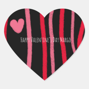 Adesivo Coração Listras e Coração Preto de Valentim Pintados