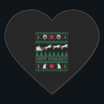 Adesivo Coração Lobos Engraçados Wolf Lover Ugly Christmas Sweater<br><div class="desc">Lobos Engraçados Wolf Lover Ugly Christmas Sweater</div>