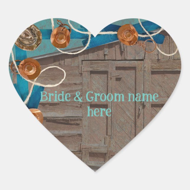 Adesivo Coração Local do casamento e acolhimento do Casual Barn (Frente)