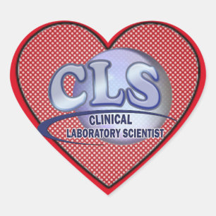 Adesivo Coração LOGOTIPO Azul CLS - CIENTISTA DO LABORATÓRIO CLÍNI