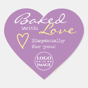 Adesivo Coração Logotipo de Coração Simples de Lavanda Lilac de Pa