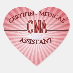 Adesivo Coração LOGOTIPO DO Assistente Médico Certificado CMA