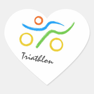 Adesivo Coração Logotipo Triathlon
