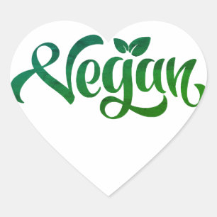 Adesivo Coração Logotipo Vegan de Motivação e Inspiração