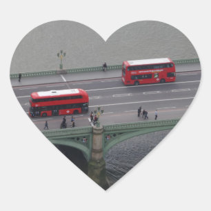 Adesivo Coração London City Busses Heart Sticker