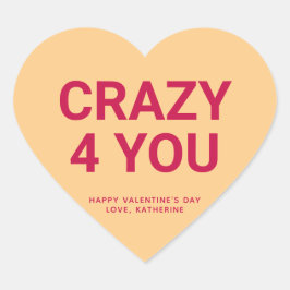 Adesivo Coração Louco 4 sua linda conversa de Dia de os namorados