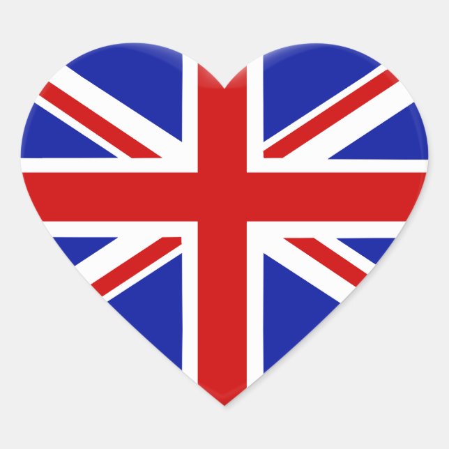 Adesivo Coração love bandeira Inglaterra (Frente)