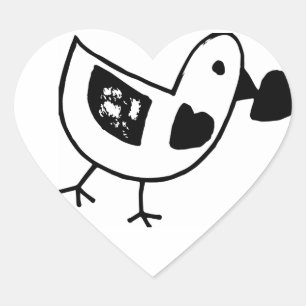 Adesivo Coração Love Bird