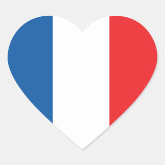 Adesivo Coração Love France Flag, French Colors Sticker