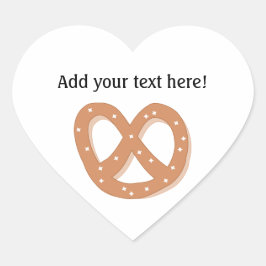 Adesivo Coração Love Pretzels - Personalize este Gráfico Divertido