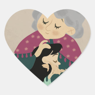 Adesivo Coração  Love you dear Grandmother 