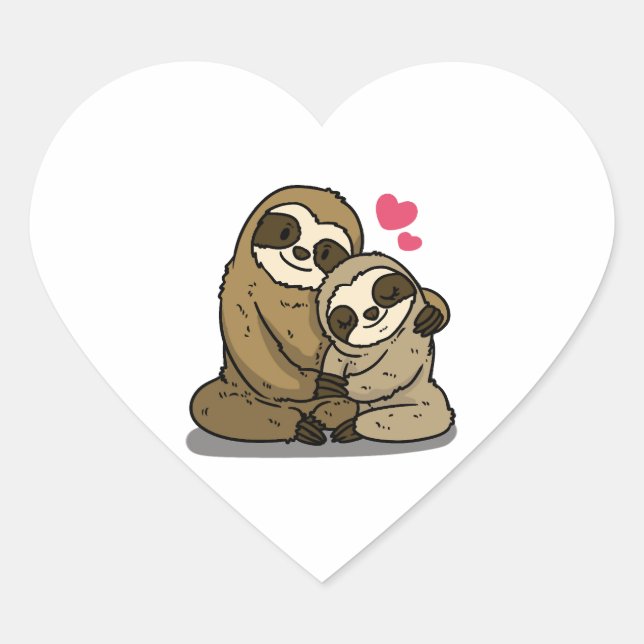 Adesivo Coração Loving Sloth (Frente)