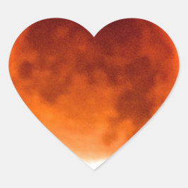 Adesivo Coração Lua Vermelha Ascendente