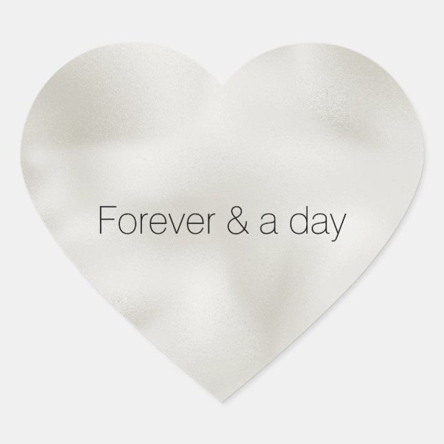 Adesivo Coração Luxe Branco Pérola  (Frente)