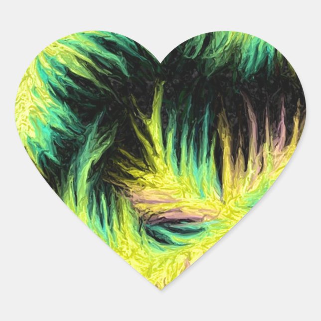 Adesivo Coração Luz como Design de pena (Frente)