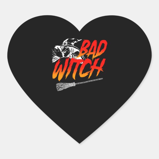 Adesivo Coração Má Bruxa Halloween (Frente)