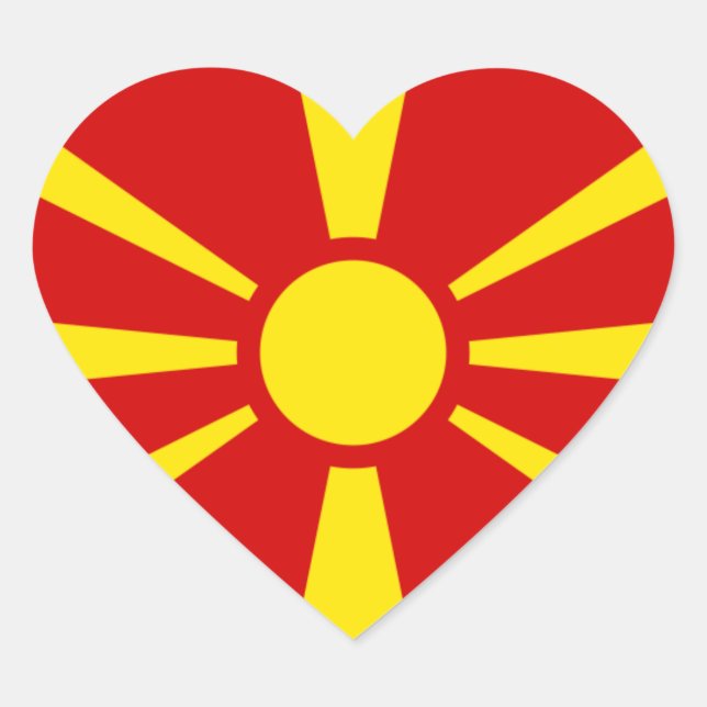 Adesivo Coração macedônia do norte (Frente)