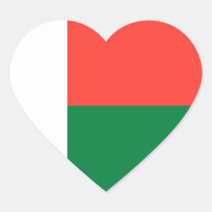 Adesivo Coração Madagascar - bandeira malgaxe