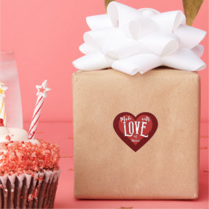 Adesivo Coração Made with Love (personalizável)