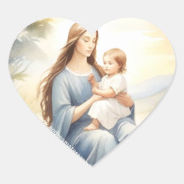 Adesivo Coração Madonna com Child Jesus