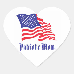 Adesivo Coração Mãe/Dia de as mães Patriótico
