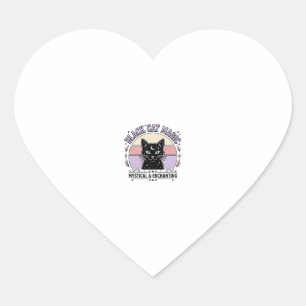 Adesivo Coração Magia de Gato Preto Gato Preto Arte Vetorial Vinta