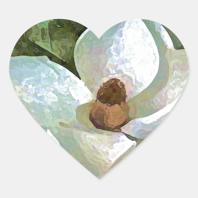 Adesivo Coração Magnésia Branca Brilhante (Frente)