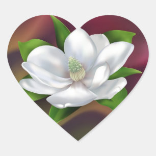 Adesivo Coração Magnolia Flor