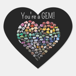 Adesivo Coração Mais de 100 Crystals Gems Minerals Dia de os namor