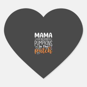 Adesivo Coração Mama Pumpkins Patch Design de Halloween_1
