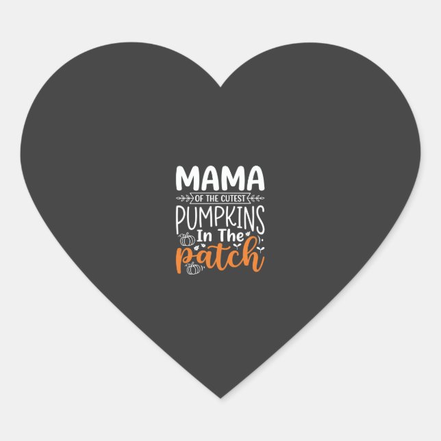 Adesivo Coração Mama Pumpkins Patch Design de Halloween_1 (Frente)