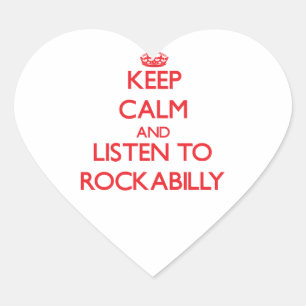 Adesivo Coração Mantenha a calma e escute ROCKABILLY