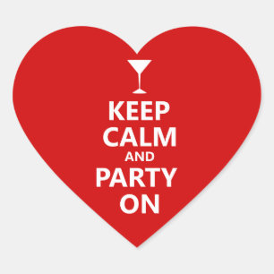Adesivo Coração Mantenha calma e festejar