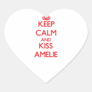 Adesivo Coração Mantenha calmo e beijo Amelie