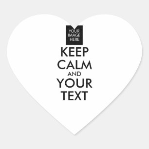 Adesivo Coração MANTENHA O CALM E O TEXTO COMPLETAMENTE Personaliz