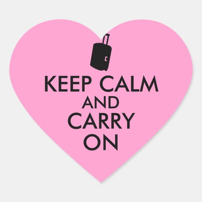 Adesivo Coração Mantenha-se calmo e continue no Viagem personaliza (Frente)