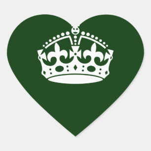 Adesivo Coração Manter CALM CROWN na Floresta Verde Personalizar I