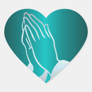 Adesivo Coração Mãos Praying perolados