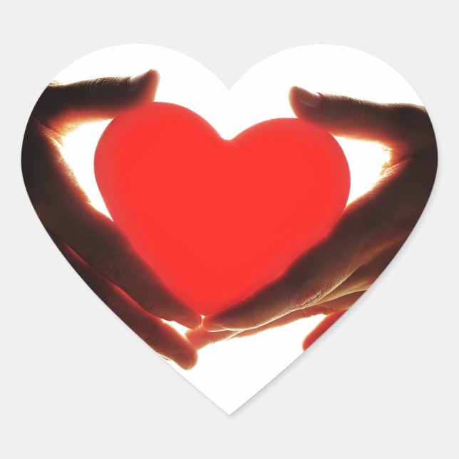 Adesivo Coração Mãos segurando coração (Frente)