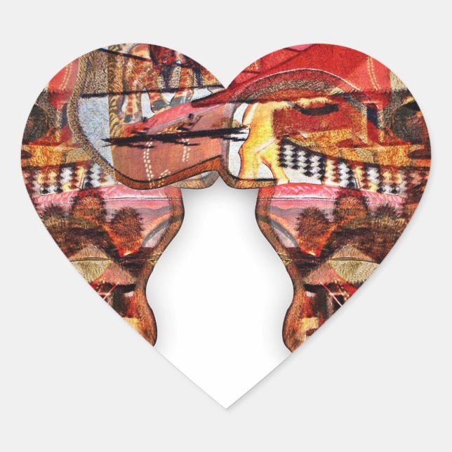 Adesivo Coração Mapa Africano: Celebrar a Estação com a Cultura (Frente)