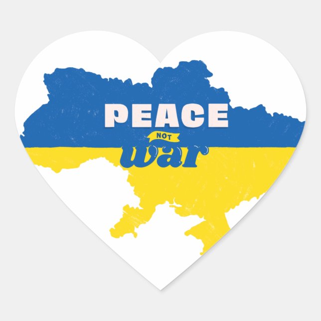 Adesivo Coração Mapa da Paz Não Guerra (Frente)
