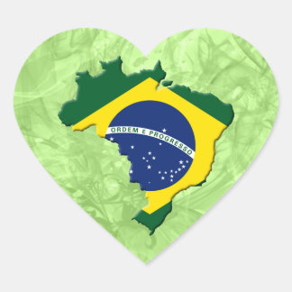 Adesivo Coração mapa do Brasil