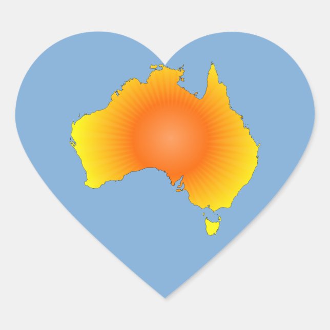 Adesivo Coração Mapa Sunny Austrália (Frente)