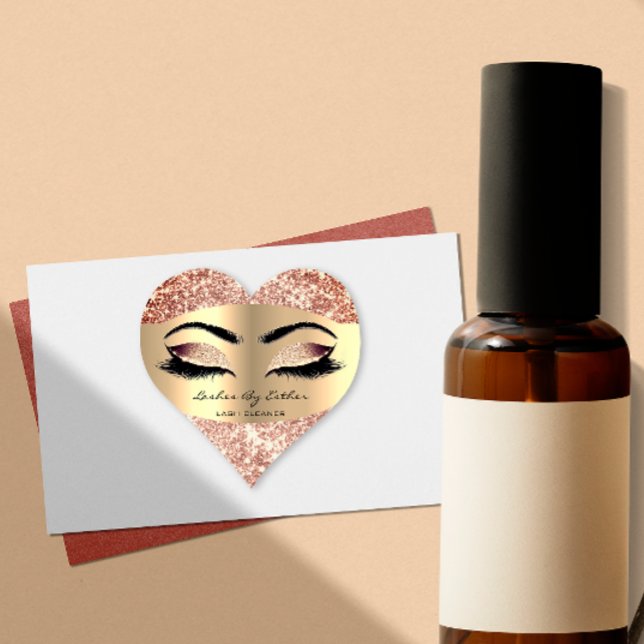 Adesivo Coração Maquiagem Cardíaca da Limpa-Lash do Rosa Dourado d (Cierra Glitter Rose Gold Lash Cleaner Heart Makeup Heart Sticker)