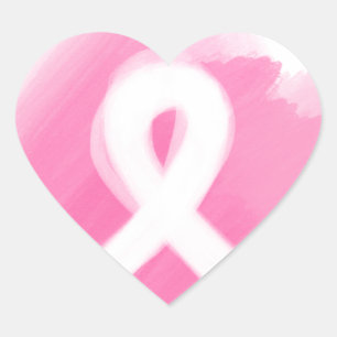 Adesivo Coração Marca d'água de Sensibilização do Cancer da Mama